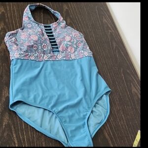 Playa Swim One Piece Swimsuit Size 12 Modest Floral Slimming